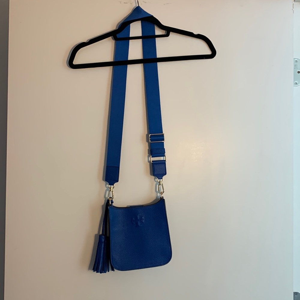 Tory Burch Royal Blue Crossbody Bag with Tassel